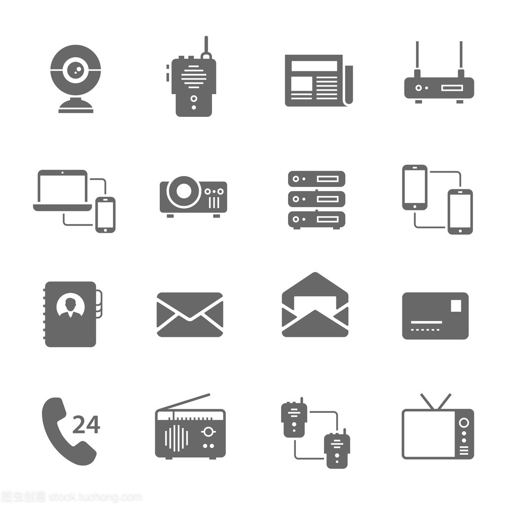 通訊設備圖標集 連接世界的視覺語言